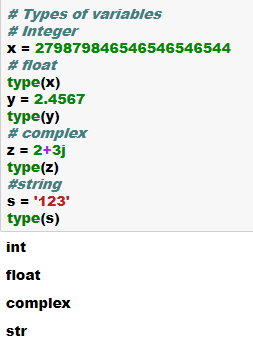 Typesofvariables